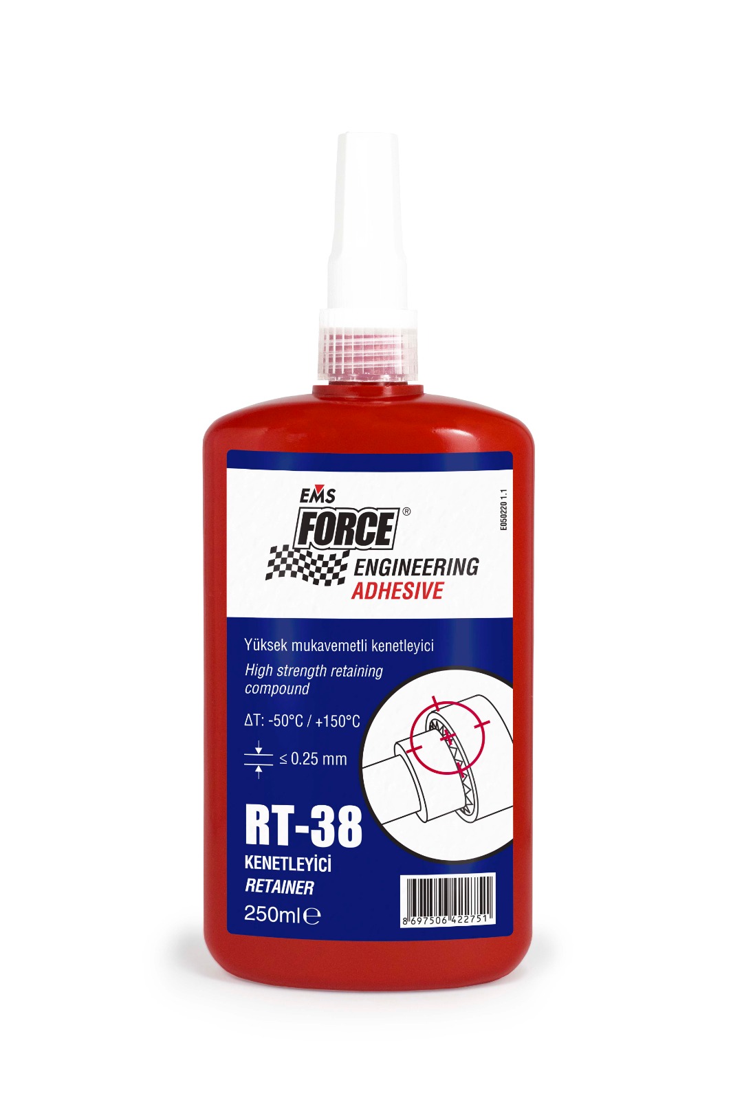 EMS RT-38 250ML RULMAN SABİTLEYİCİ ÇOK YÜKSEK MUKAVEMET