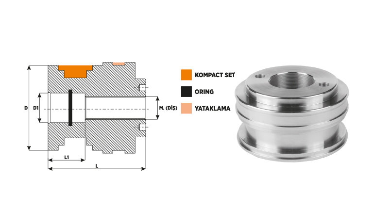 VP 40 VİDALI PİSTON (KEÇELİ)